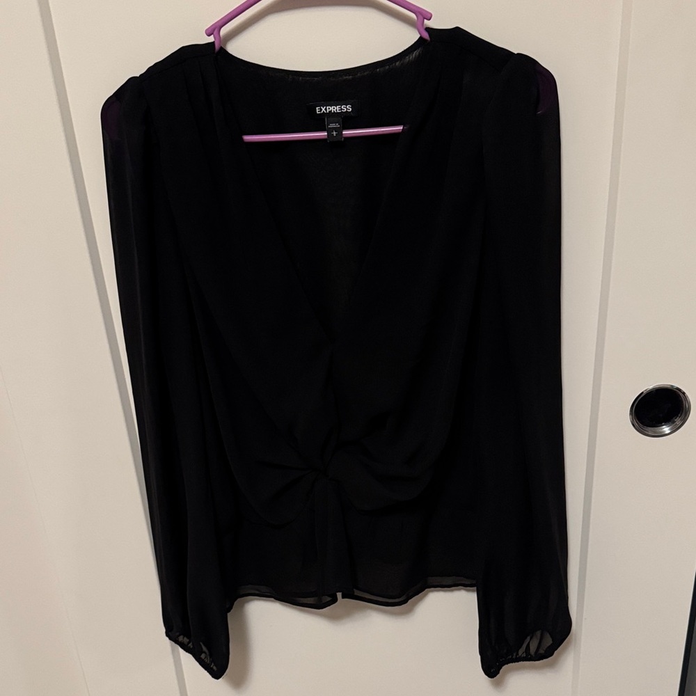 Express Black V-Neck Blouse